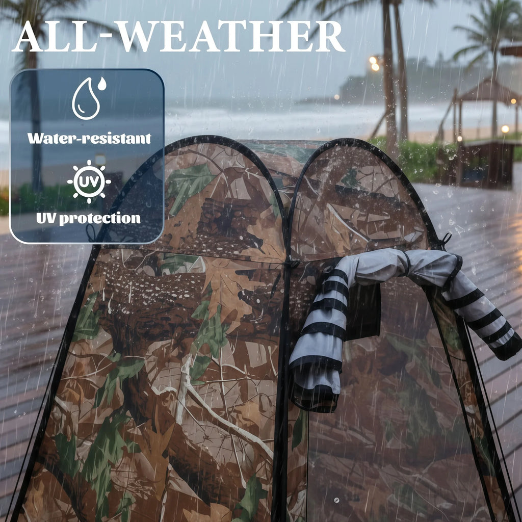 Pop-Up Portable Privacy Tent, Outdoor Shower Tent, Camping Toilet, Rain Shelter, Easy Setup, Foldable with Storage Bag