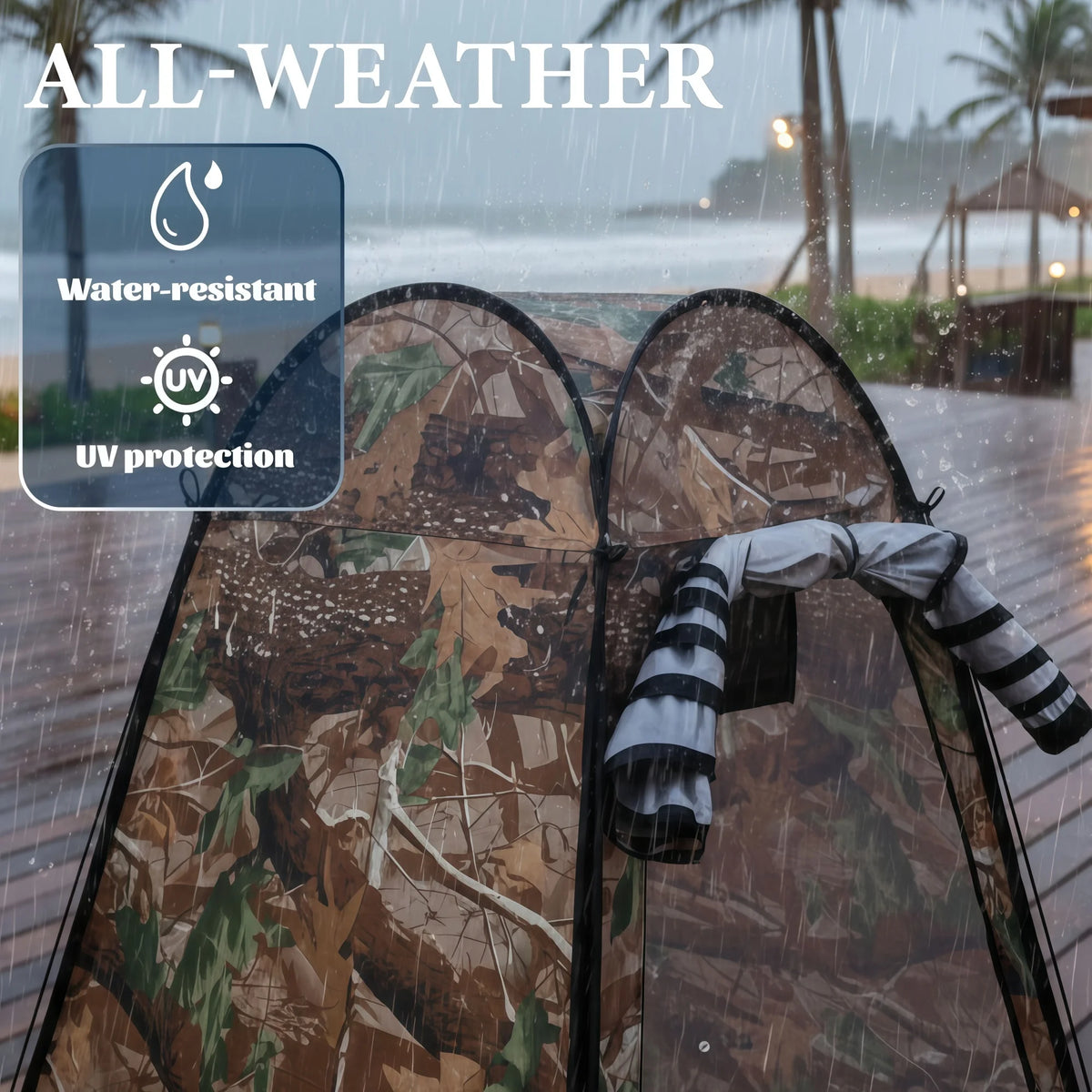 Pop-Up Portable Privacy Tent, Outdoor Shower Tent, Camping Toilet, Rain Shelter, Easy Setup, Foldable with Storage Bag