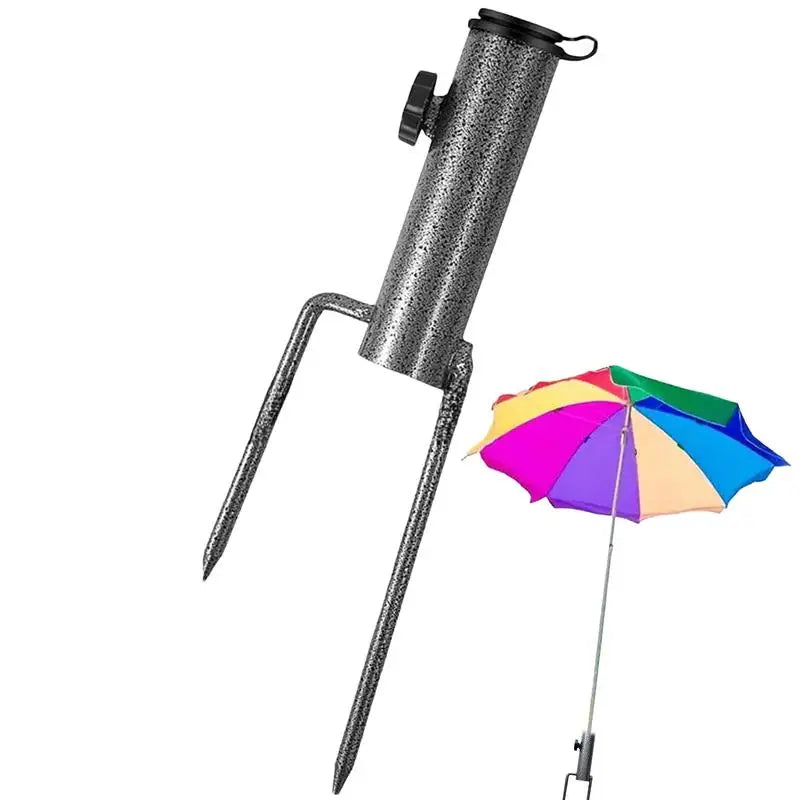 Solid Umbrella Stand Outdoor Base Round Patio Umbrella Holder Heavy-Duty Iron Adjustable Sun Umbrella Anchor For Picnic Beach